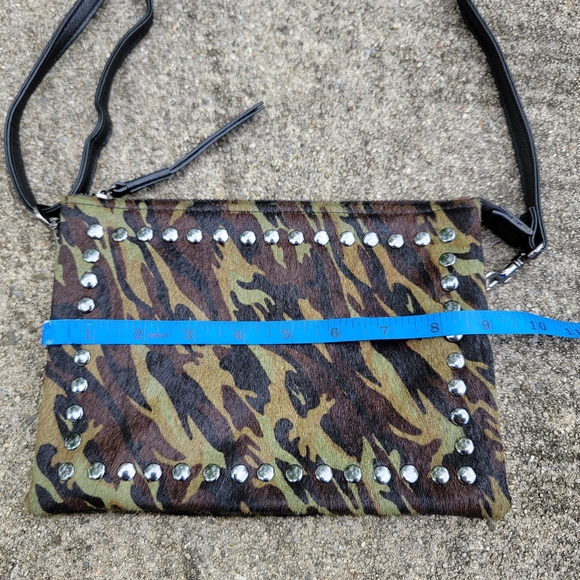 LAGGO City Bag Camo Calf Hair Studded  Crossbody Purse or Wristlet - Picture 9 of 11